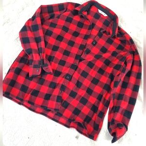 Riders by Lee Red and Black Flannel Fleece Top